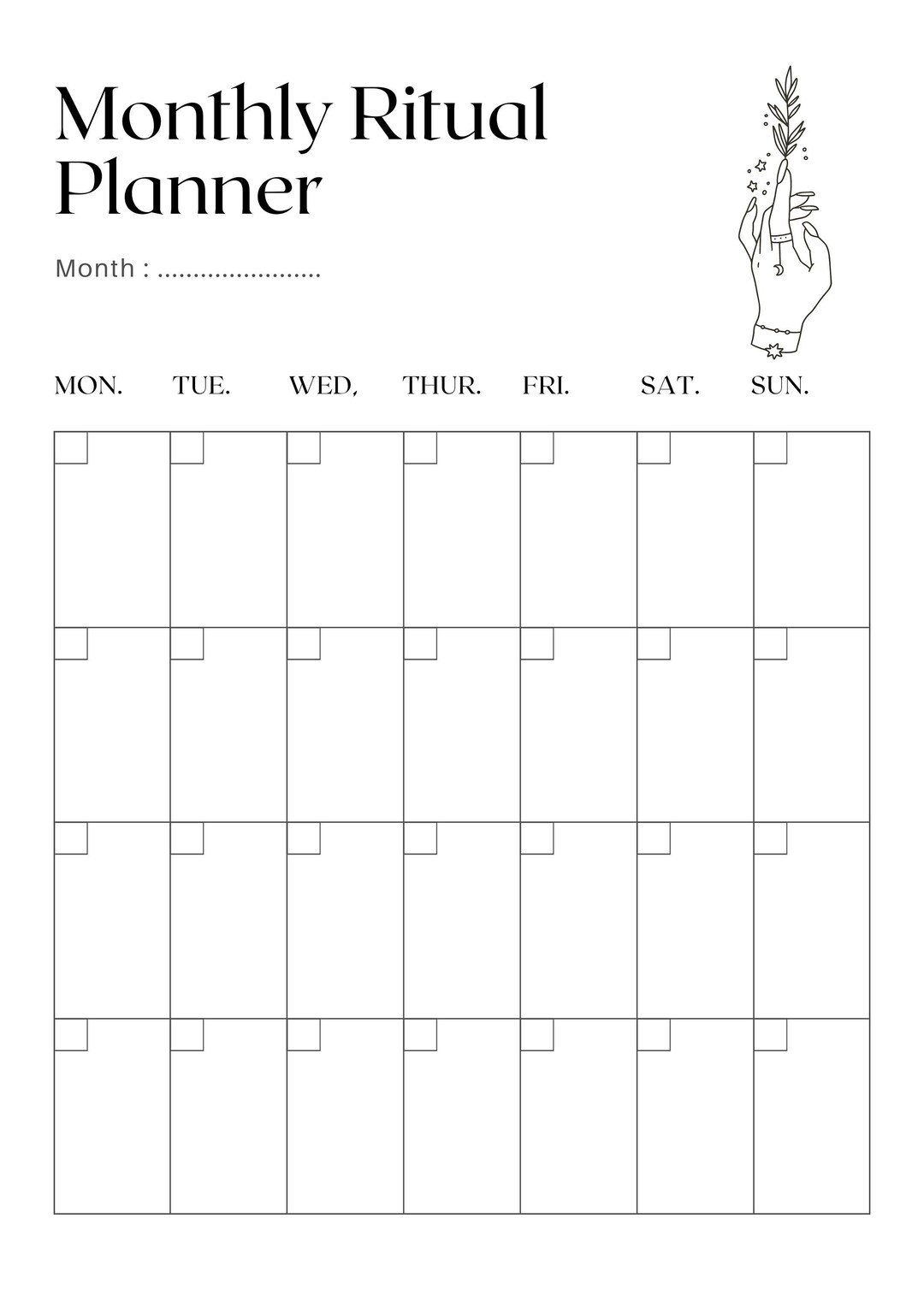 Planner Ritual Monthly Ritual Planner - Track Moon Cycles - Etsy