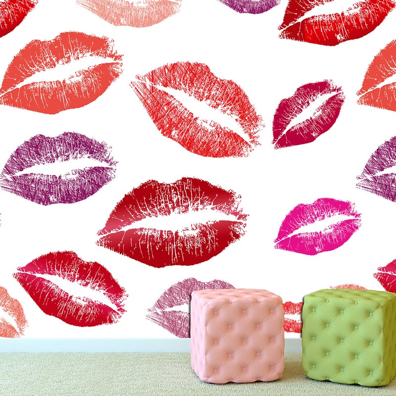 Lips Wallpaper - Etsy