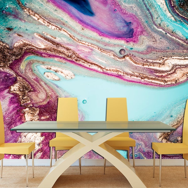 Wallpaper Pink and Gold Etsy