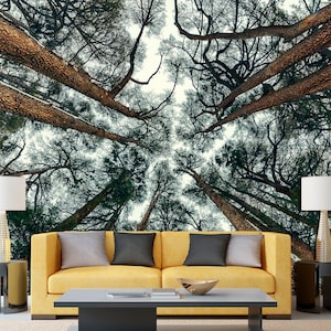 Removable wallpaper Tree branch print Peel stick wallpaper, Forest print Tree wallpaper Tree wall decor Branches wallpaper