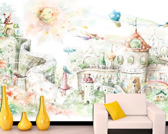 Magische Tapete, Kinderzimmer-Dekoration, abnehmbare Tapete, Fantasy-Wandkunst, Wandtapete, Wandkunst für Kinder