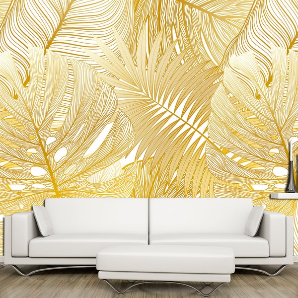 Removable Wallpaper Gold Etsy
