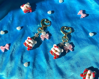 de sac douillet ours polaire | Porte-clés ours polaire | Accessoire d'hiver | Bijoux de Noël | Quelque chose d'extraLLC