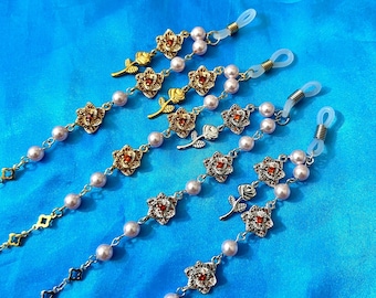 Rosealia Eyeglass Chains | Tose Glasses Chains | Floral Eyeglass Chains | Rose Jewelry | SomethingExtraLLC