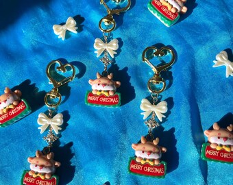 Merry Reindeer Bag Charm | Reindeer Keychain | Christmas Accessory | Christmas Jewelry | SomethingExtraLLC