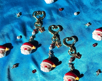 Jolly Santa Bag Charm | Santa Keychain | Christmas Accessory | Christmas Jewelry | SomethingExtraLLC
