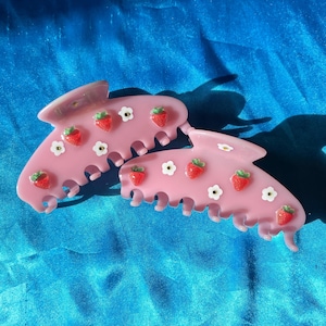 Strawberry Season Hair Claw | Strawberry Hair Claws | Strawberry Hair Accessories | Fruit Hair Clips | Hair Claw | SomethingExtraLLC