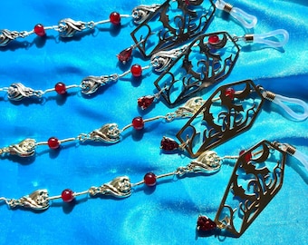 Vampire’s Coffin Eyeglass Chains | Bat Glasses Chains | Vampire Eyeglass Chains | Spooky Jewelry | SomethingExtraLLC