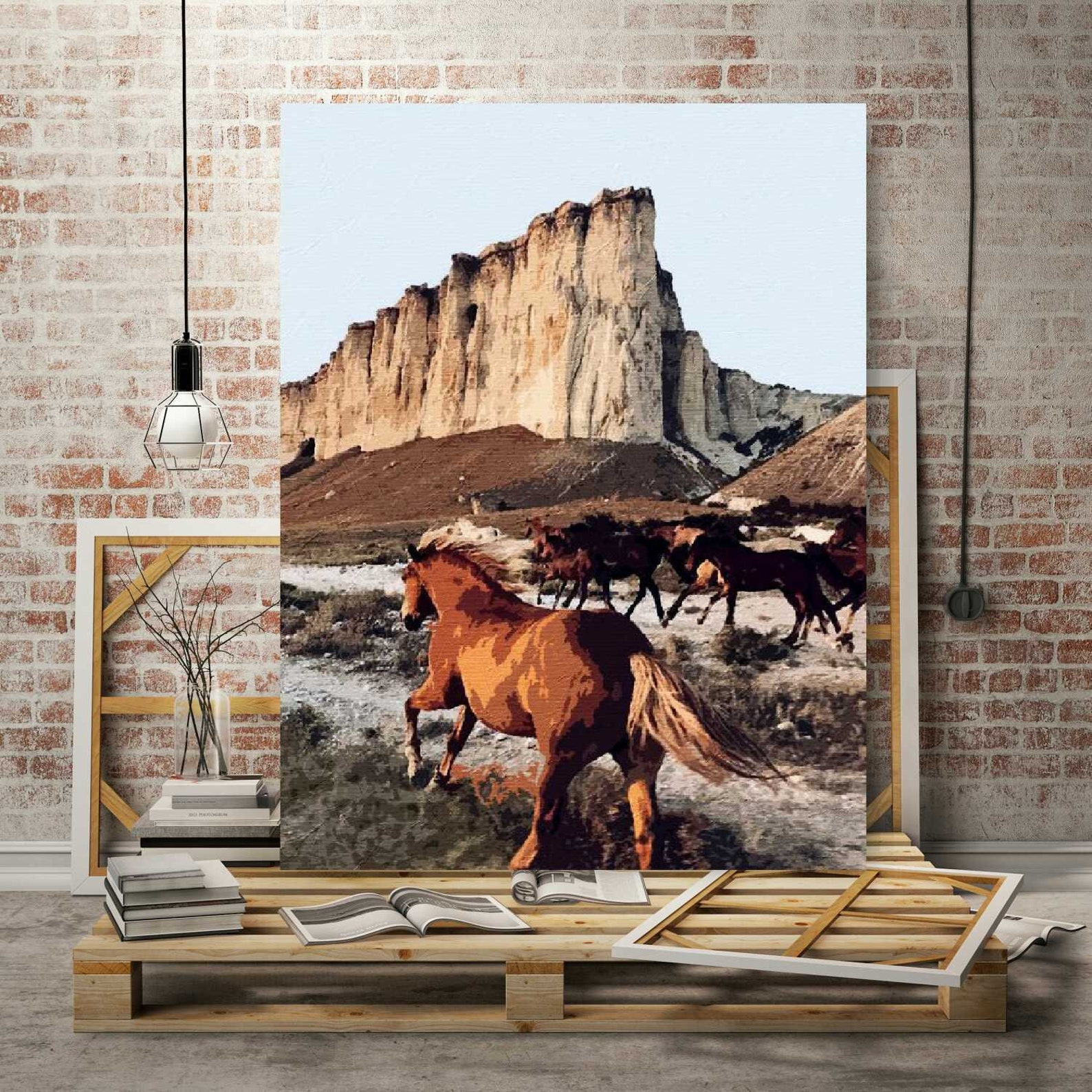 Handmade Horse Painting Extra Large Brown Abstract Horse Art Etsy