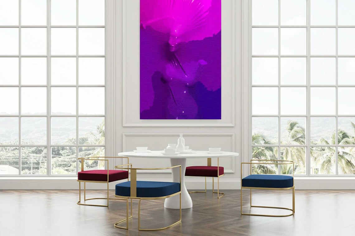 Original Purple Painting Abstract Colorful Art Large Etsy