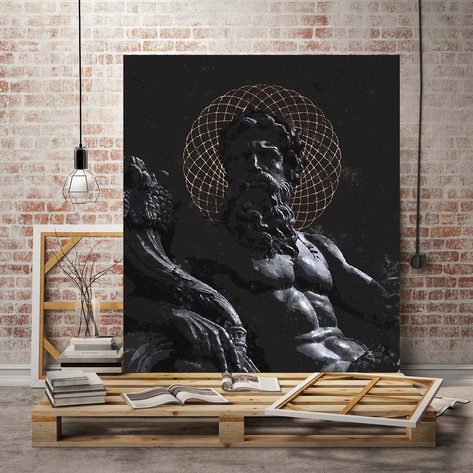 Extra Large Abstract Painting Abstract Greek God Wall Art Etsy
