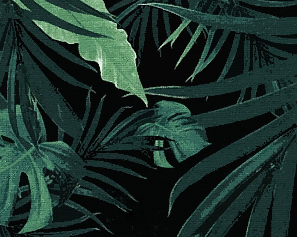 Green Leaves Art Abstract Green Leaves Painting Extra Large Etsy