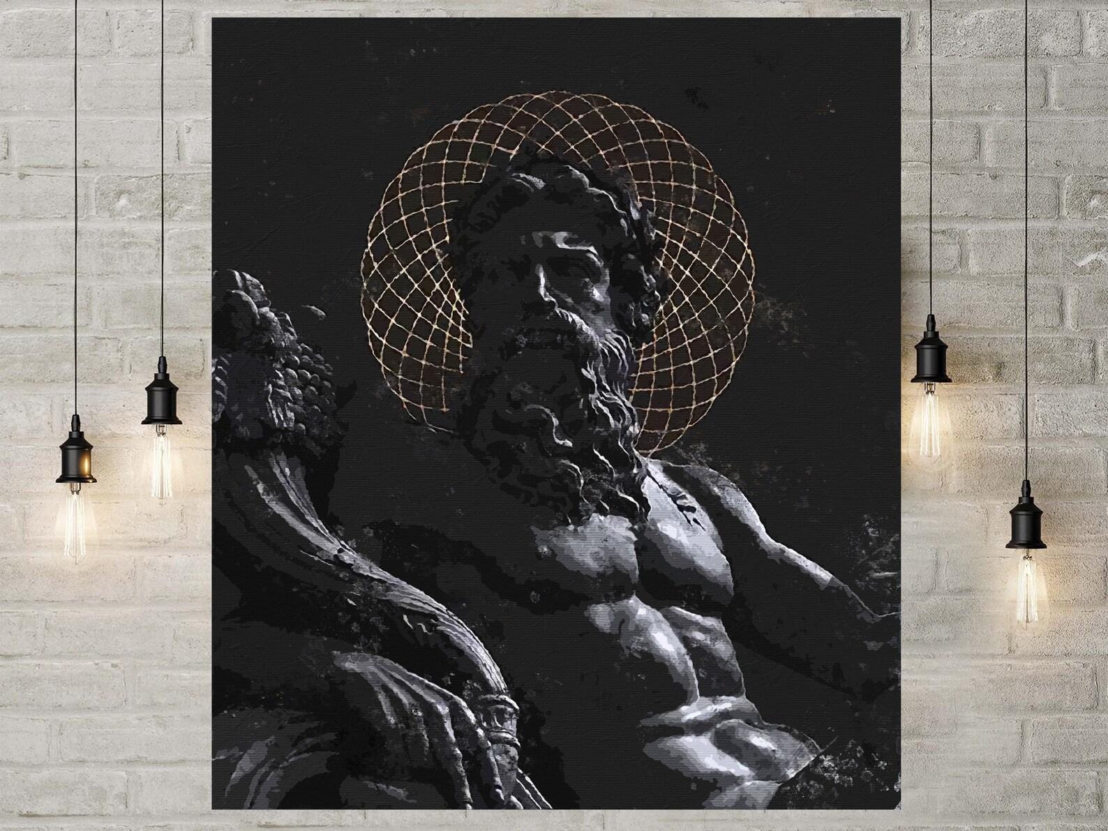 Extra Large Abstract Painting Abstract Greek God Wall Art Etsy