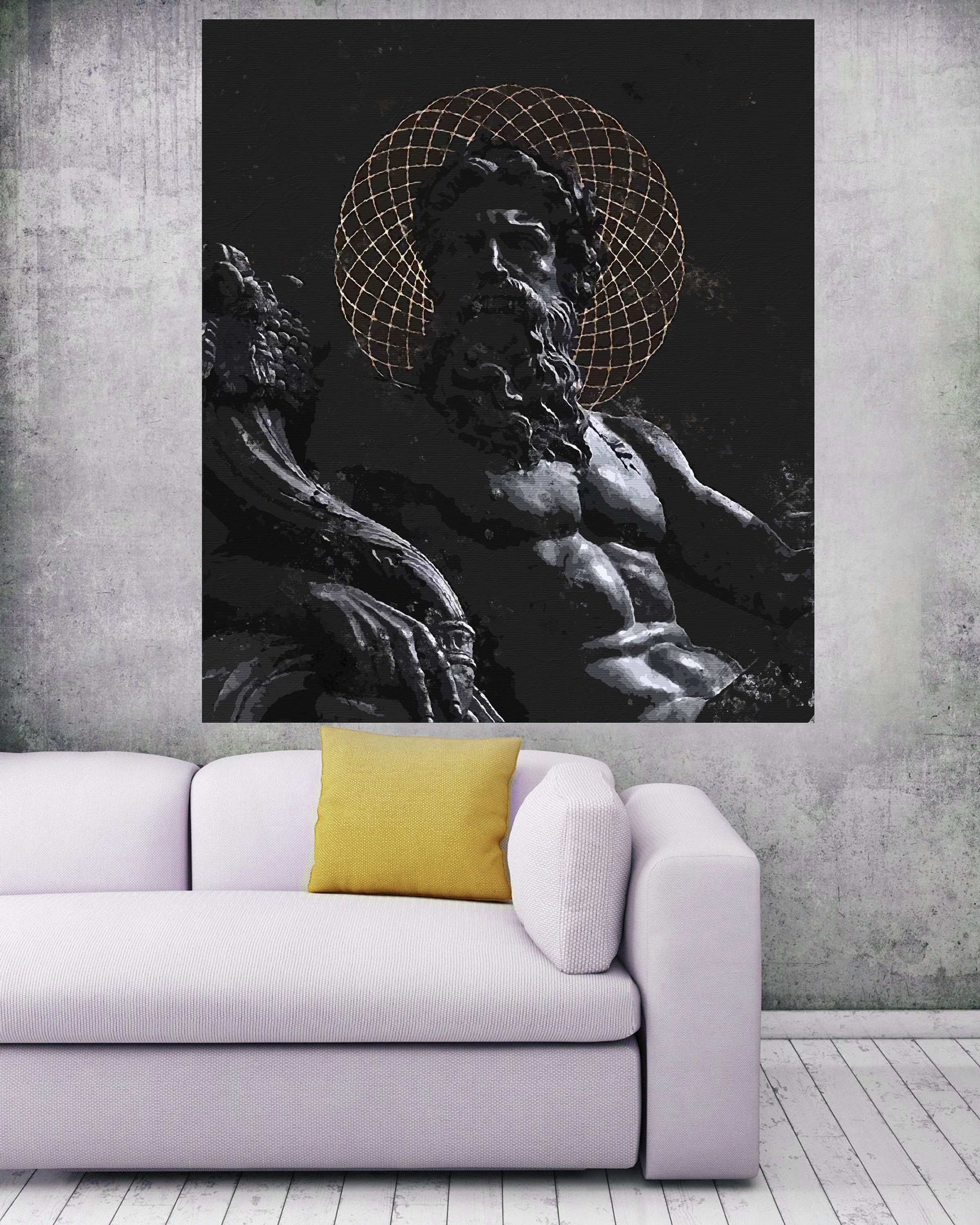 Extra Large Abstract Painting Abstract Greek God Wall Art Etsy