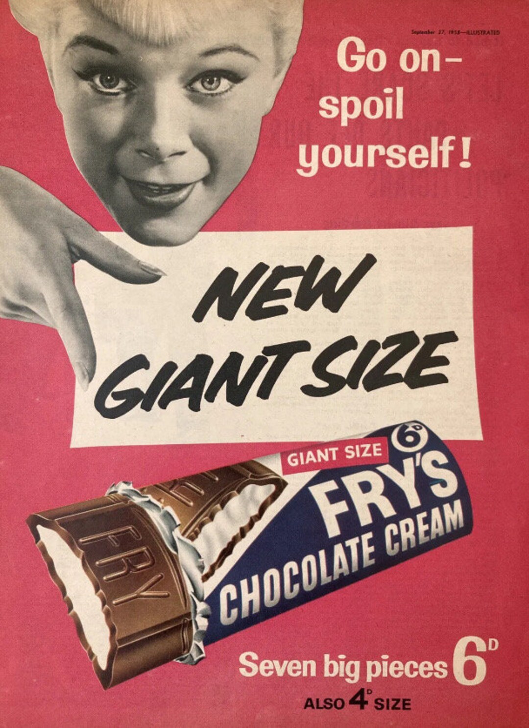 Rare Frys Chocolate Poster Magazine Advert Etsy