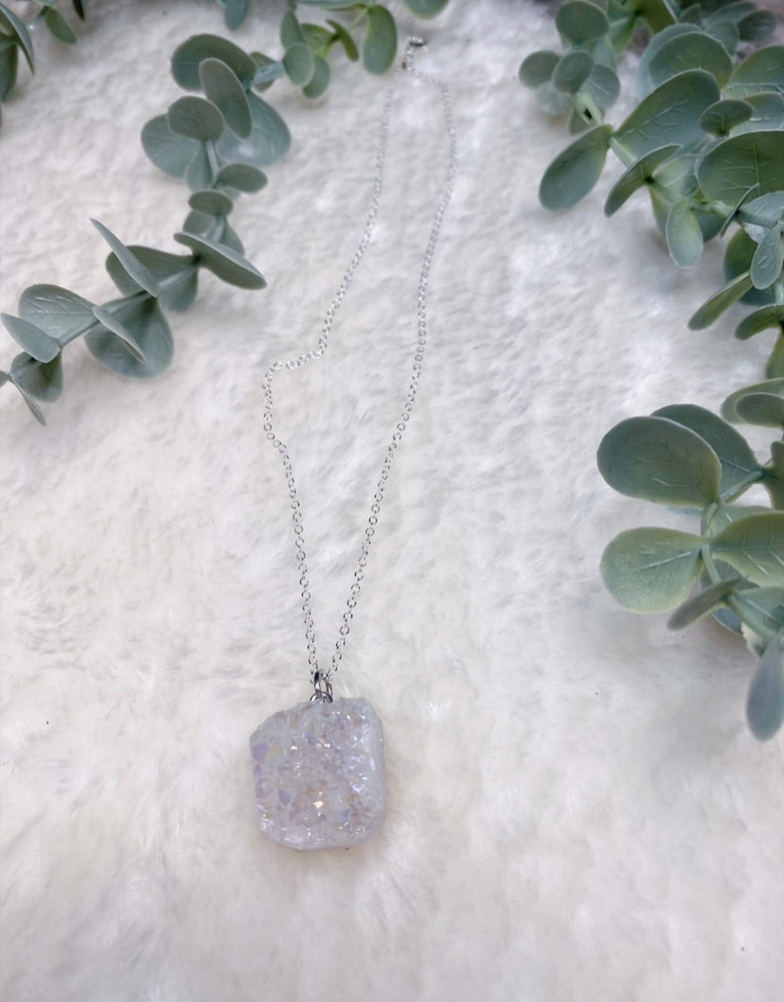 Crystal stone necklace pendant Handmade nickel free jewelry Etsy