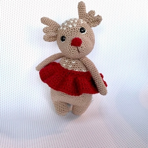 Deer PDF crochet pattern, doll reindeer, English German pattern deer, soft Amigurumi animal toy for Kids and Babys, Babygift deer, babytoy