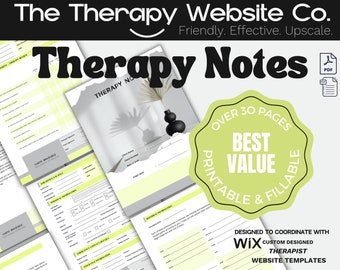 THERAPY NOTES client intake / session notes / discharge notes / client discharge packet / Fillable & Printable PDF / aesthetic / upscale