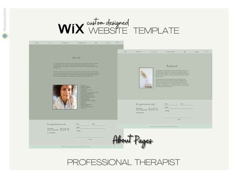 WIX Custom Website Template THERAPIST With BLOG Professional Beautiful WIX Custom Website Template THERAPIST With BLOG Professional Beautiful