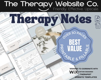 THERAPY NOTES client intake / session notes / discharge notes / client discharge packet / Fillable & Printable PDF / aesthetic / upscale