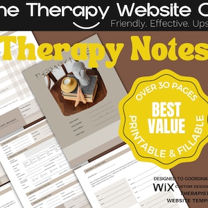 THERAPY NOTES client intake / session notes / discharge notes / client discharge packet / Fillable & Printable PDF / aesthetic / upscale