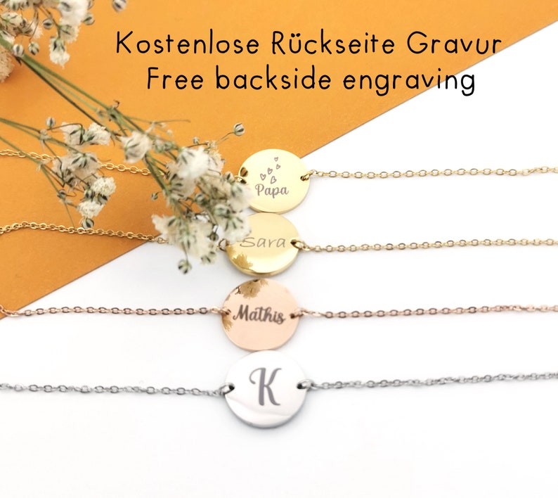 Birth flower bracelet, bracelet with birth flowers, personalized bracelet, bracelet with engraved plates in silver, gold or rose gold. image 4