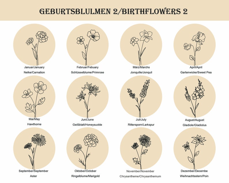 Personalisierte Geburtsblumen Kette mit Name & Datum Gravur und Geburtsstein Ideales Geschenk für besondere Anlässe Bild 6