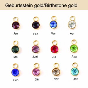 Personalisierte Geburtsblumen Kette mit Name & Datum Gravur und Geburtsstein Ideales Geschenk für besondere Anlässe Bild 4