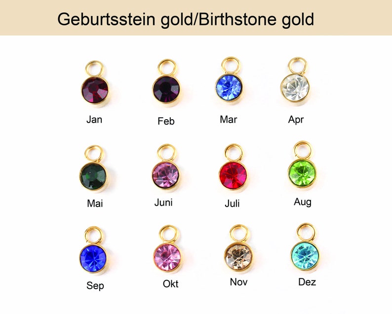 Personalisierte Geburtsblumen Kette mit Name & Datum Gravur und Geburtsstein Ideales Geschenk für besondere Anlässe Bild 4