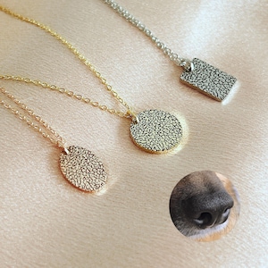 Personalized necklace with nose print • dog nose print • nose print necklace, pet keepsake jewelry, personalized gift