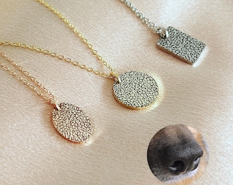 Personalisierte  Kette  mit Nasen Abdruck • nasenabdruck hund  • nasenabdruck kette,Haustier Erinnerungsschmuck, personalisierbares Geschenk