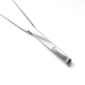 Collar de barra con grabado, collar de barra, collar de barra con nombre • Collar de barra grabada • Cadena de barra, cadena con grabado