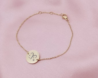 Zodiac sign bracelet, bracelet personalized with zodiac sign bracelet, bracelet with engraving plates in silver, gold or rose gold