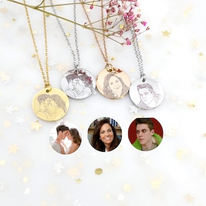 Benutzerdefinierte Halskette, Kette mit Foto Gravur, personalisierte Bild Halskette, kette mit Portrait für man und Frau