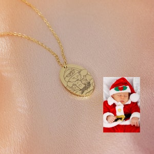 Personalized necklace, necklace with photo engraving, personalized picture necklace, necklace with portrait