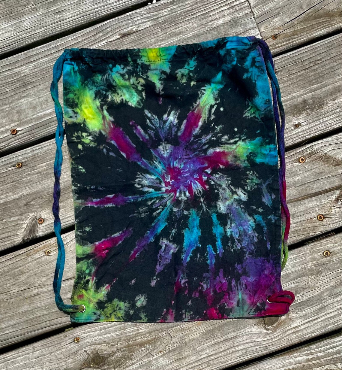Tie dye drawstring bags Etsy