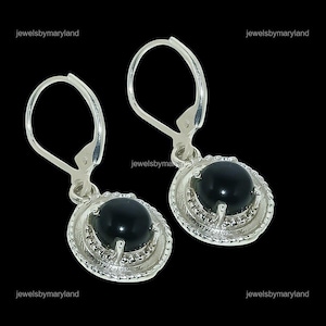 Exquisite Black Onyx Earrings, Black Gemstone Earrings, Drop & Dangle Earrings, 925 Sterling Silver Jewelry, Wedding Gift, Earrings For Her
