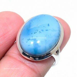 100% Natural Owyhee Opal Ring Size 7 1/2, Blue Gemstone Ring, Band Ring, 925 Sterling Silver Jewelry, Wedding Gift, Ring For Best Friend