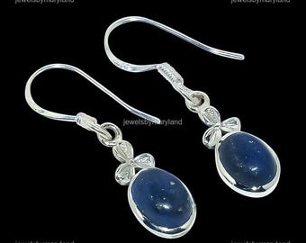 Eleganta lapis lazuli-örhängen, blå ädelstensörhängen, dropp- och hängande örhängen, 925 sterlingsilversmycken, födelsedagspresent, örhängen för kärlek