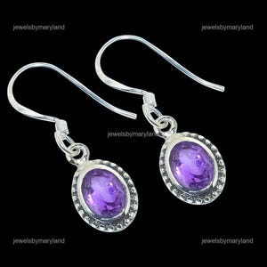 Rare Amethyst Earrings, Purple Gemstone Earrings, Drop & Dangle Earrings, 925 Sterling Silver Jewelry, Birthday Gift, Earrings For Mother