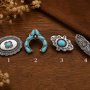 Turquoise Concho Pins, Western Style