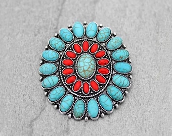 Western Concho Cluster Brooch Pin