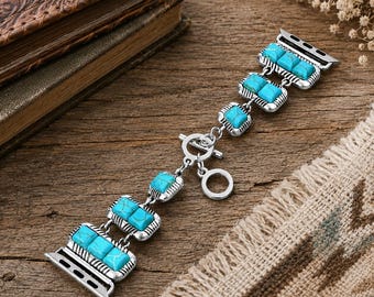 Turquoise Silver Watch Band