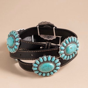 Western Black Concho Belt