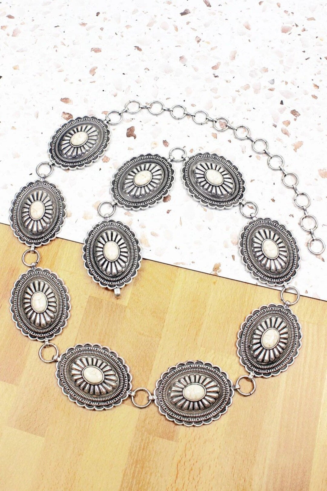 Silver White Concho Belt SM 41” Long L/xl 55” Long - Etsy