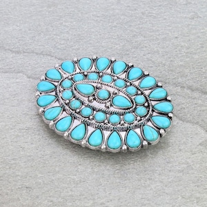 Turquoise Studded Belt Buckle