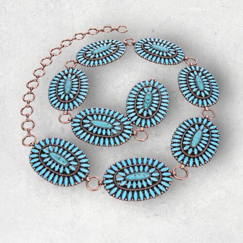Wyoming Turquoise and Brown Concho Belt