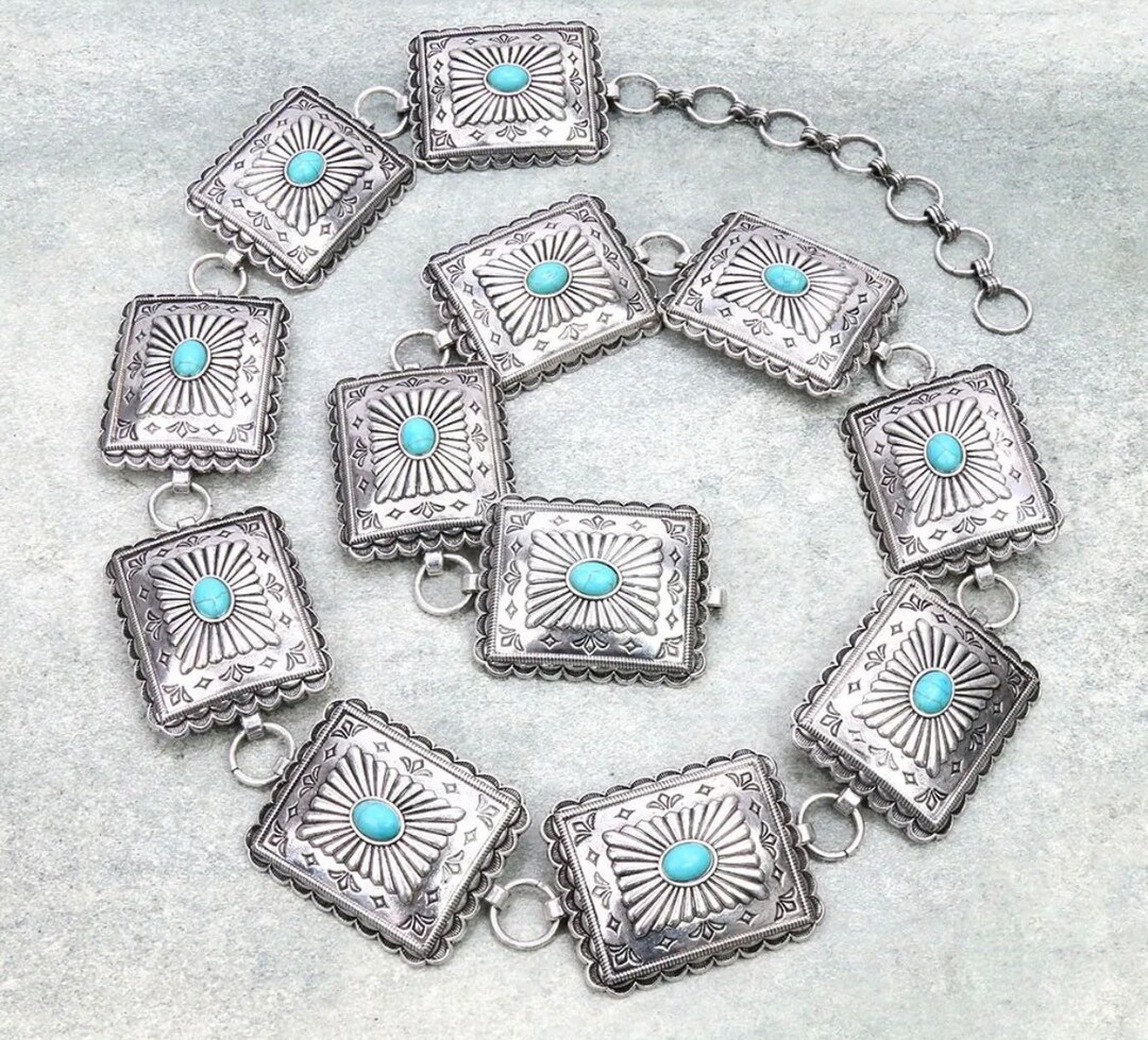 Square Concho Belt Etsy