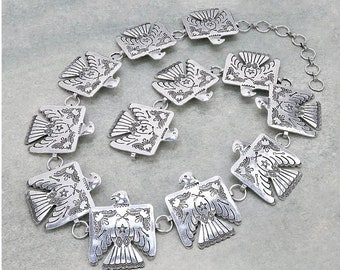 Western Silver Thunderbird Belt