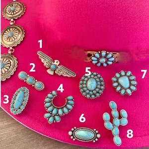 Turquoise Concho Hat Pins